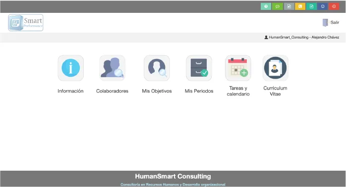 Screenshot de la vista de acceso de colaboradore en el sistema para evaluación de desempeño laboral Plusoria
